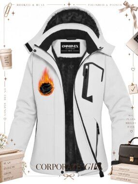 Women Winter Coat Waterproof Windbreaker Ski Jacket Rabbit Fur Lined